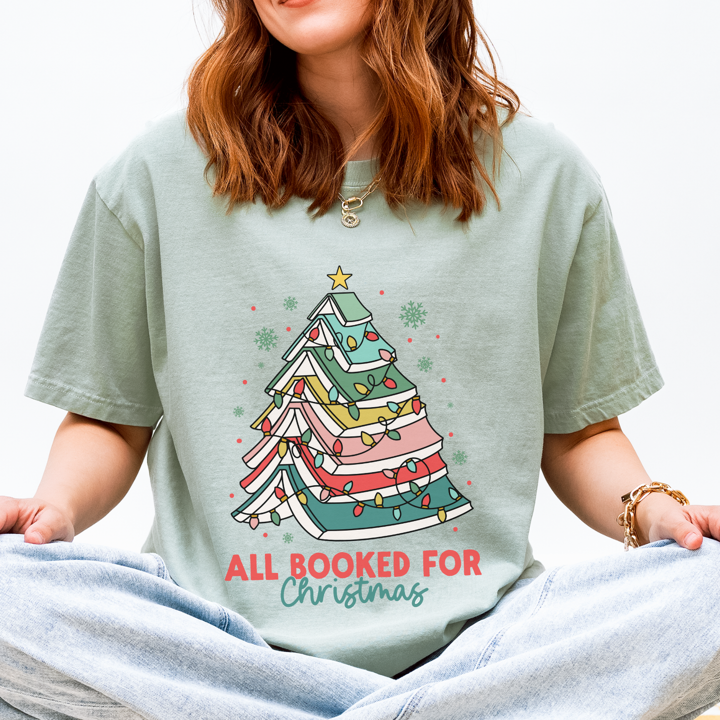 All Booked for Christmas Comfort Colors T-Shirt