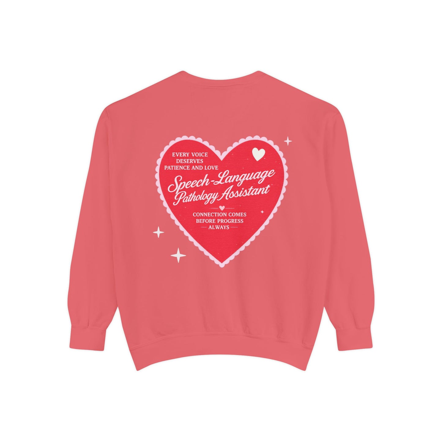 SLPA Heart Patch Comfort Colors Sweatshirt | Front and Back Print