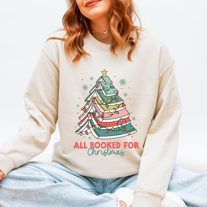 All Booked for Christmas Crewneck Sweatshirt