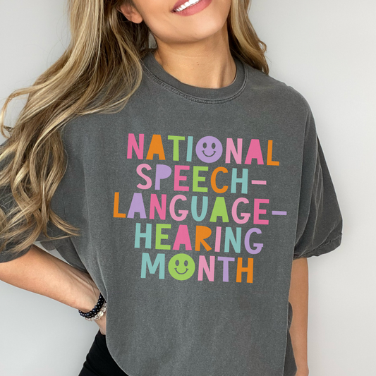 Colorful National Speech-Language-Hearing Month Comfort Colors T-Shirt