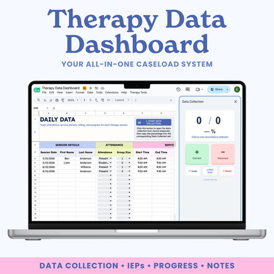 Therapy Data Dashboard | Caseload, Data & Progress Tracker