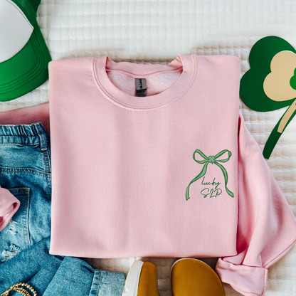 Lucky SLP Bow Embroidered Sweatshirt