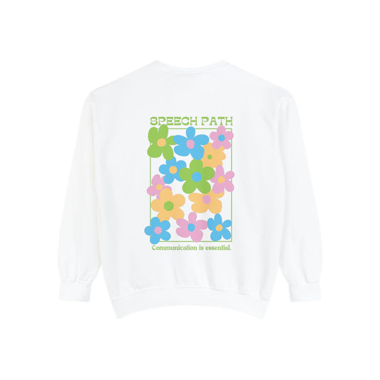 Speech Path Bright Floral Comfort Colors Sweatshirt