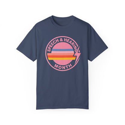 Speech & Hearing Month Retro Stripes Comfort Colors T-Shirt