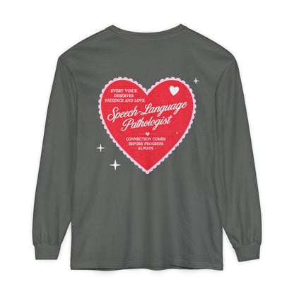 SLP Heart Patch Long Sleeve T-Shirt | Front and Back Print