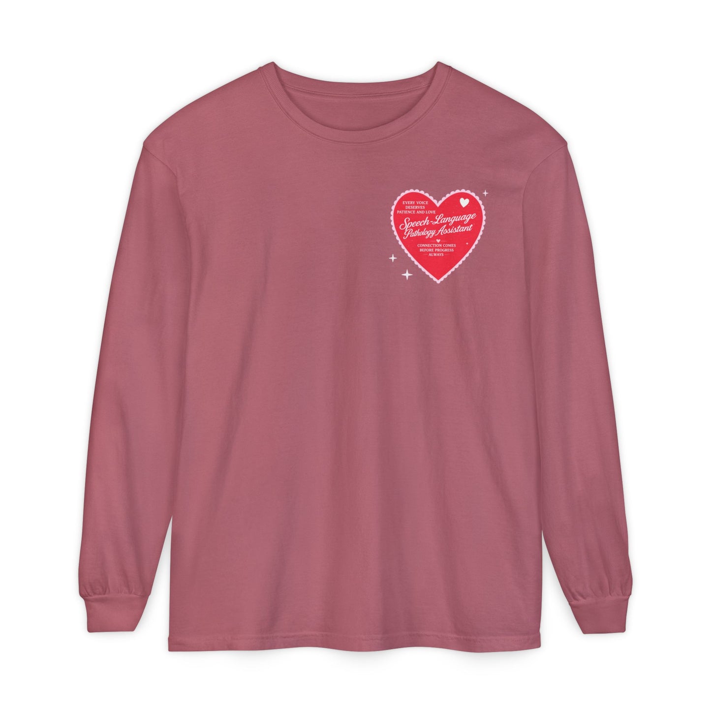 SLPA Heart Patch Long Sleeve T-Shirt | Front and Back Print