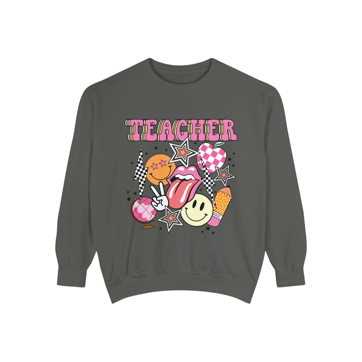 Retro Teacher Comfort Colors Sweatshirt