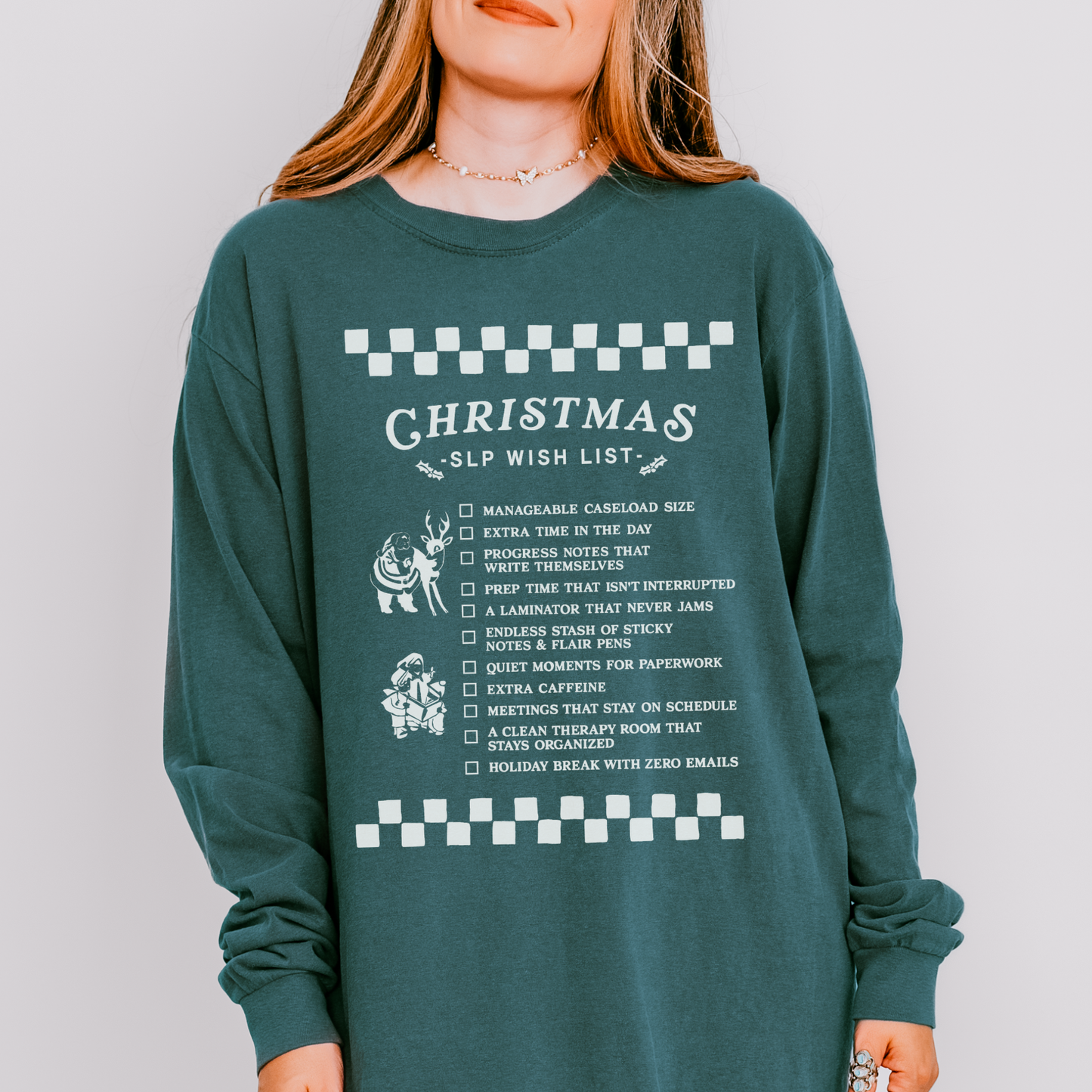 Christmas SLP Wish List Long Sleeve Comfort Colors T-Shirt
