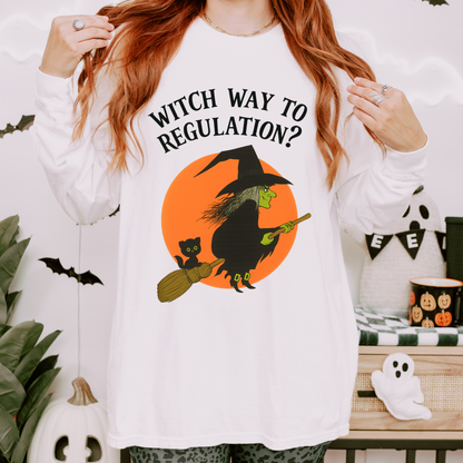 Witch Way to Regulation Long Sleeve Comfort Colors T-Shirt