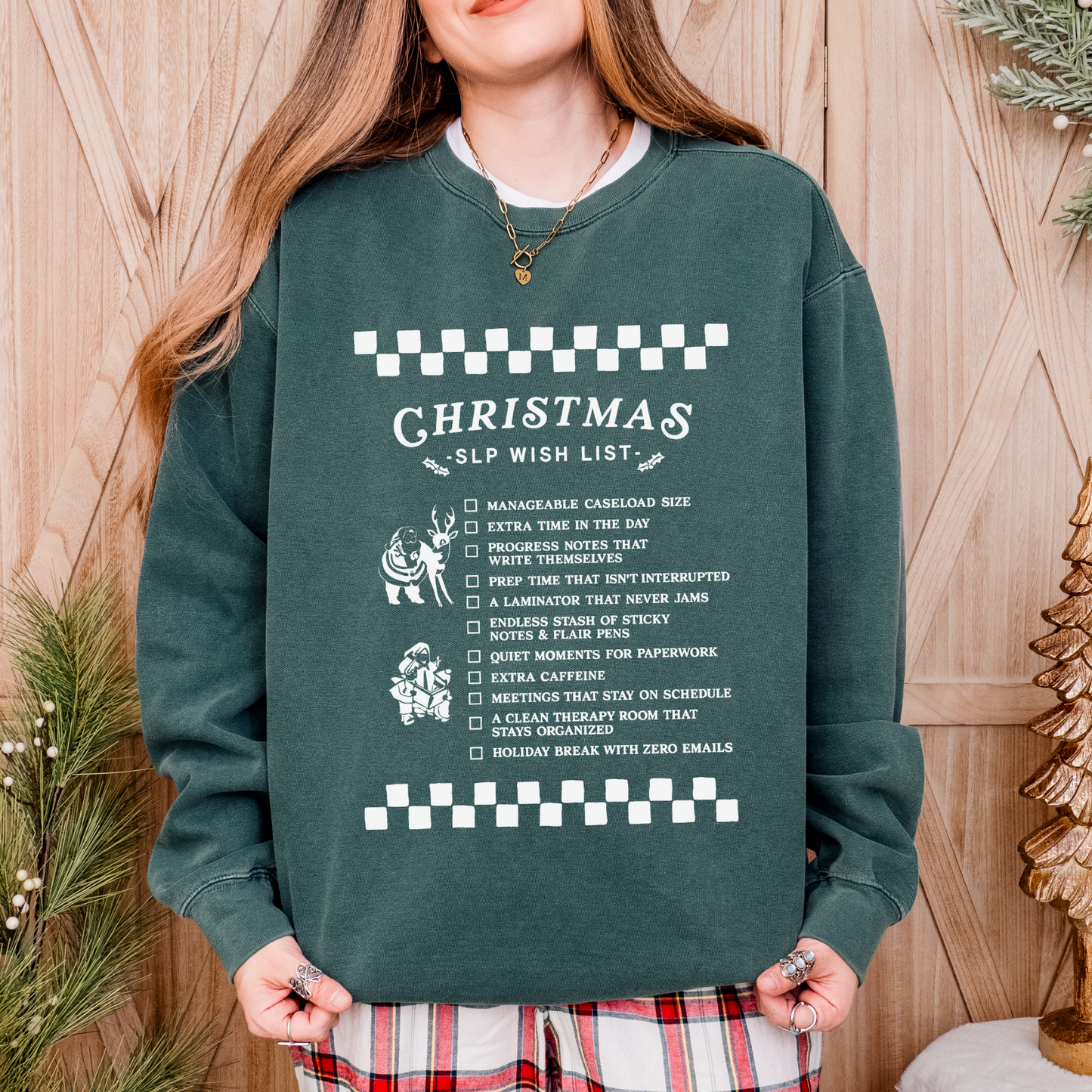 Christmas SLP Wish List Comfort Colors Sweatshirt