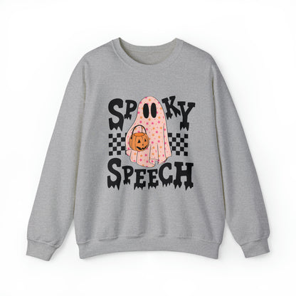 Spooky Speech Checkerboard Crewneck Sweatshirt