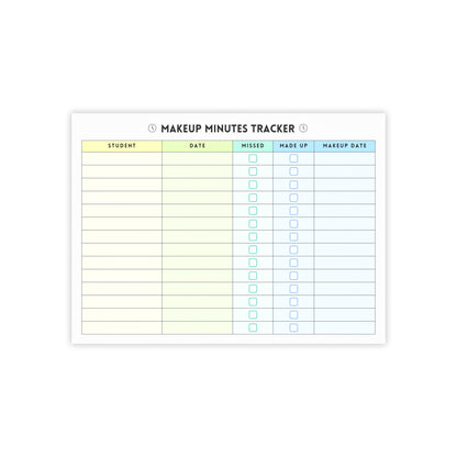 Makeup Minutes Tracker Post-it® Note Pad | Green & Blue