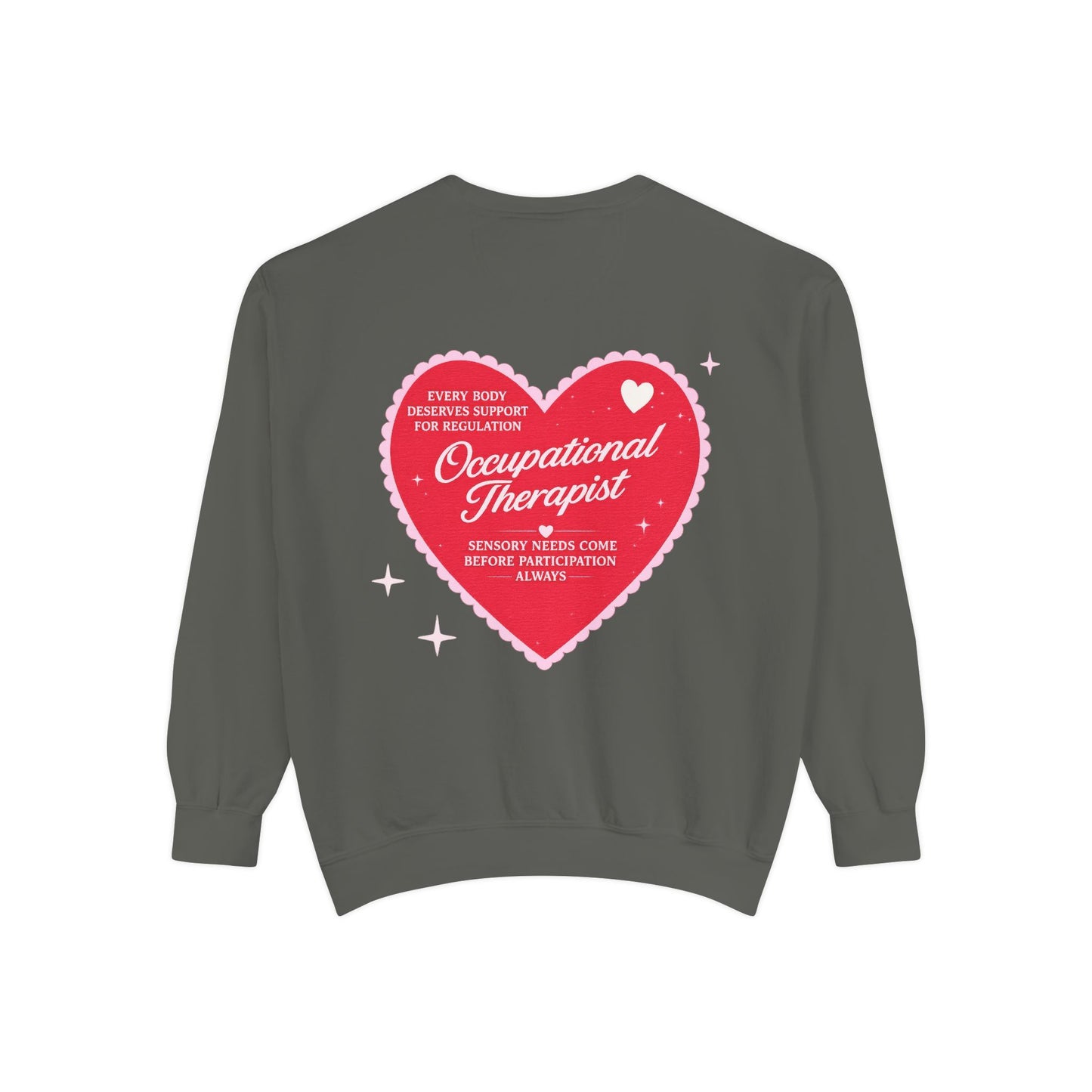 OT Heart Patch Comfort Colors Sweatshirt | Front and Back Print