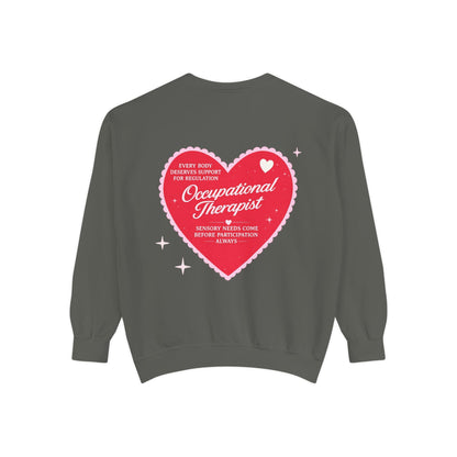 OT Heart Patch Comfort Colors Sweatshirt | Front and Back Print