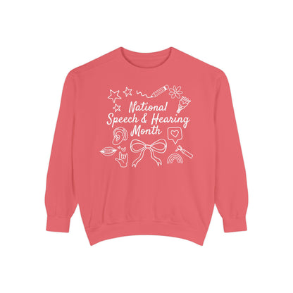 National Speech & Hearing Month Doodles Comfort Colors Sweatshirt