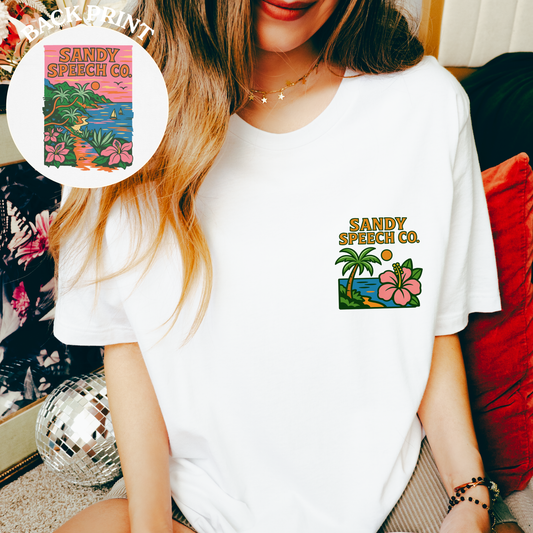 Sandy Speech Co. Shop Jersey T-Shirt | Front and Back Print