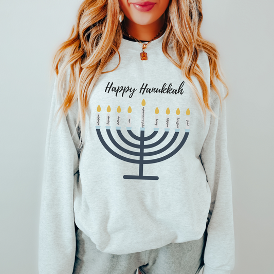 Hanukkah Big Nine Speech Scope Crewneck Sweatshirt