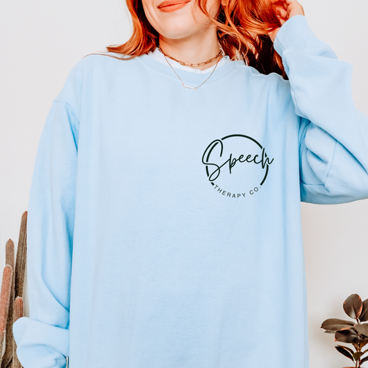 Custom Logo Comfort Colors Crewneck Sweatshirt | Left Chest