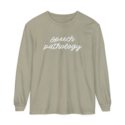 Speech Pathology Script Long Sleeve Comfort Colors T-shirt