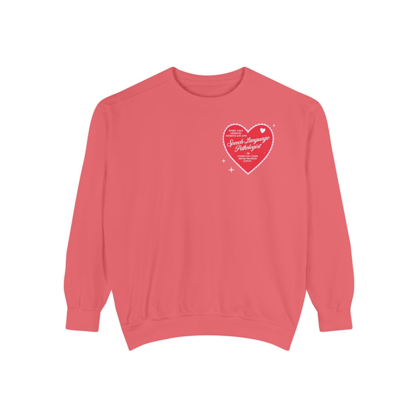 SLP Heart Patch Comfort Colors Sweatshirt | Front and Back Print