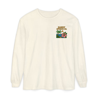 Sandy Speech Co. Long Sleeve Comfort Colors T-Shirt | Front and Back Print