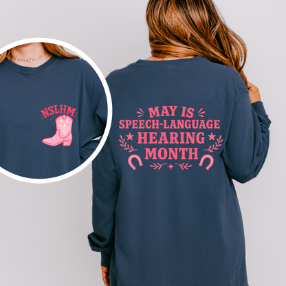 Western NSLHM Long Sleeve Comfort Colors T-Shirt | Front and Back Print