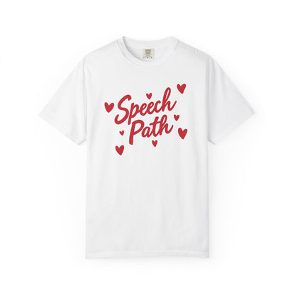 Speech Path Hearts Comfort Colors T-Shirt
