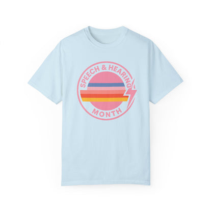 Speech & Hearing Month Retro Stripes Comfort Colors T-Shirt