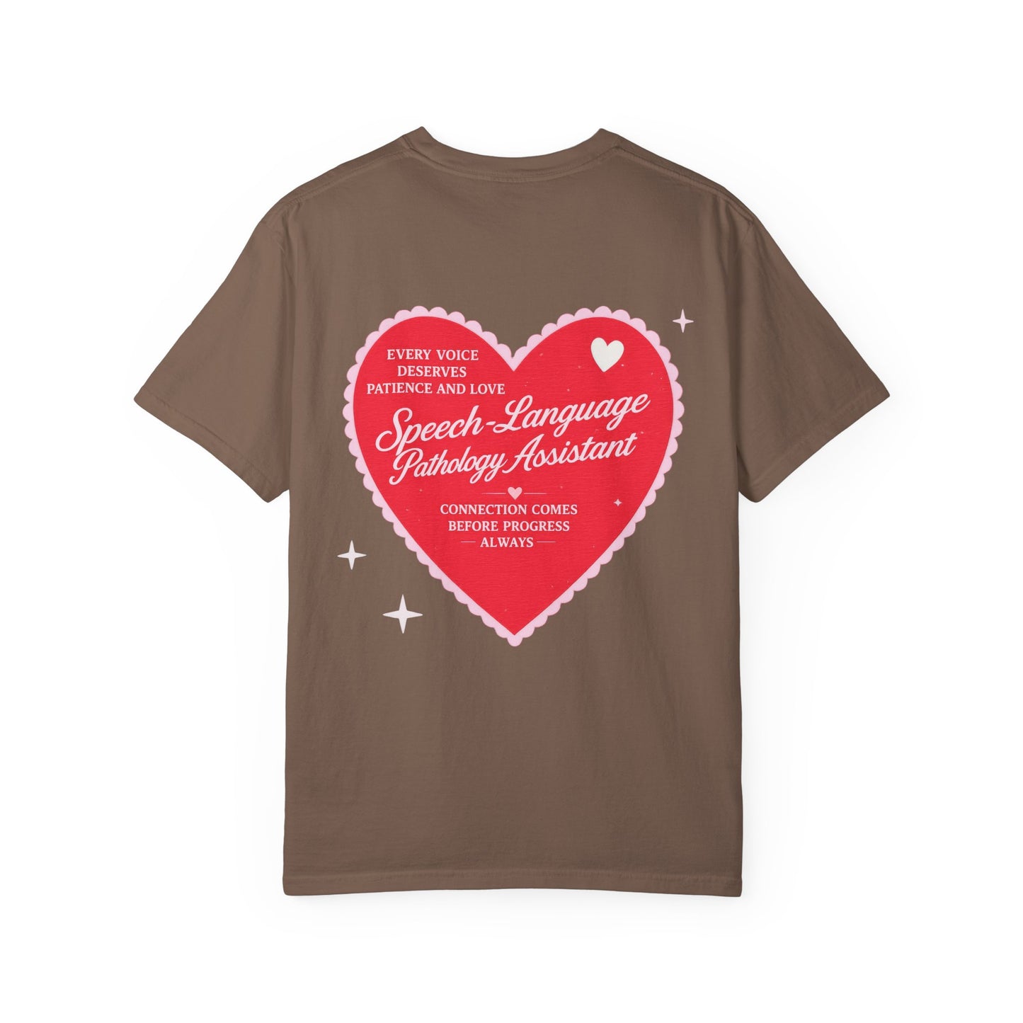 SLPA Heart Patch Comfort Colors T-Shirt | Front and Back Print