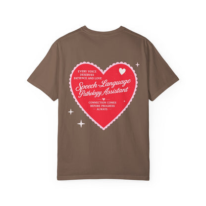 SLPA Heart Patch Comfort Colors T-Shirt | Front and Back Print
