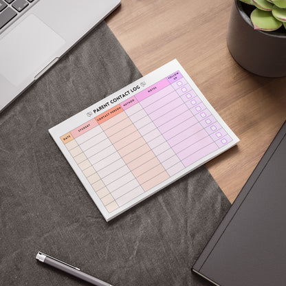 Parent Contact Log Post-it® Note Pad | Pink & Coral