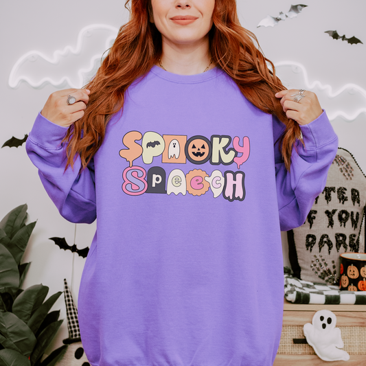 Spooky Speech Retro Comfort Colors Sweatshirt
