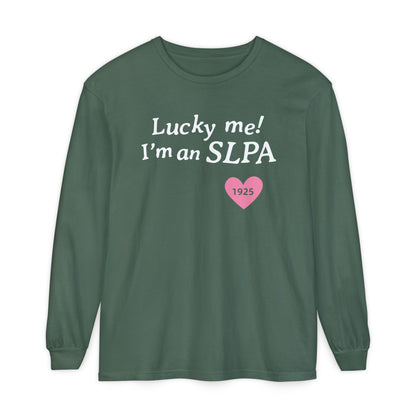 Lucky Me I'm an SLPA Long Sleeve Comfort Colors T-Shirt
