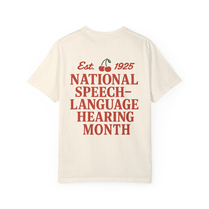 NSLHM Cherries Comfort Colors T-Shirt | Front and Back Print