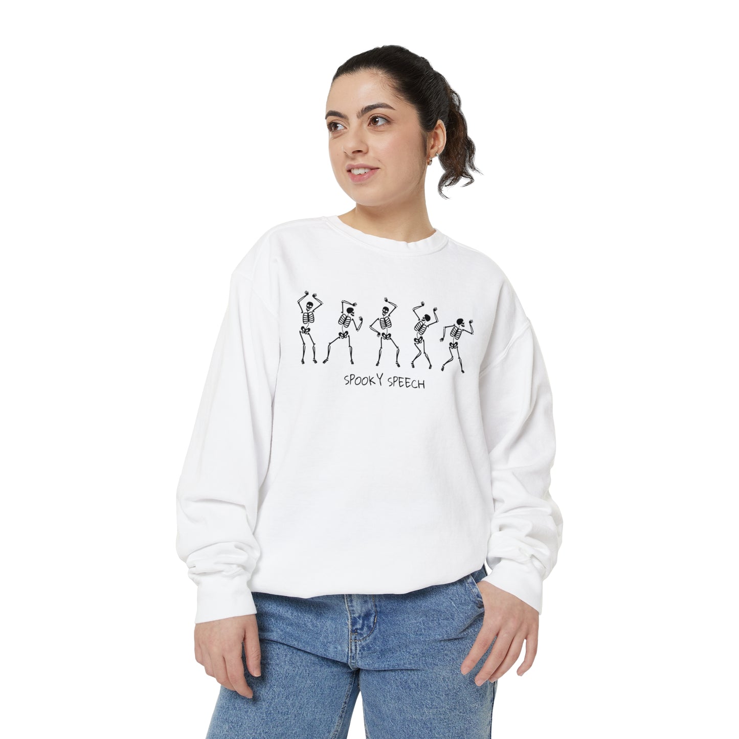 Spooky Speech Skeletons Comfort Colors Sweatshirt