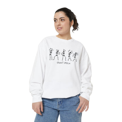 Spooky Speech Skeletons Comfort Colors Sweatshirt