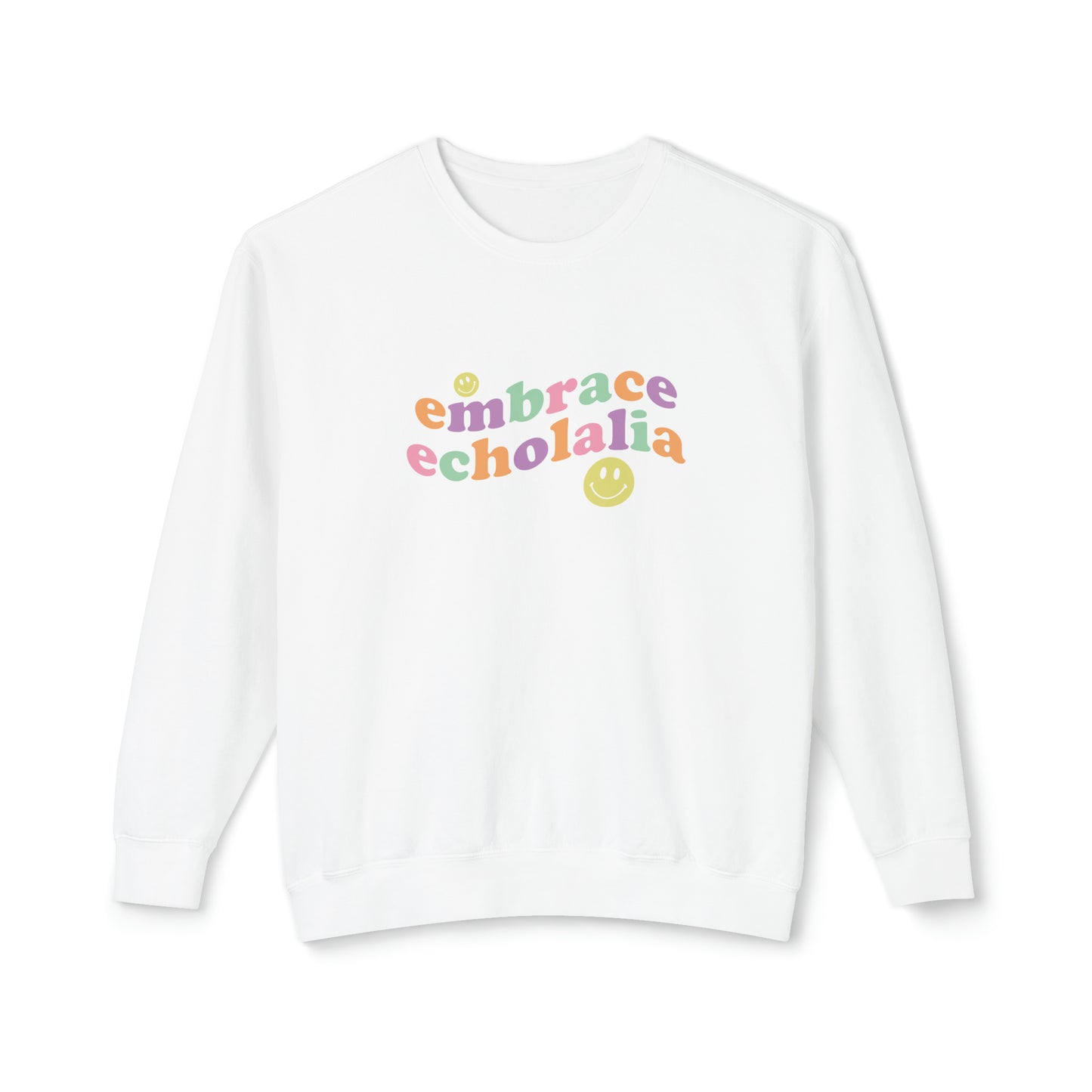 Embrace Echolalia Wavy Lightweight Comfort Colors Sweatshirt