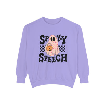 Spooky Speech Checkerboard Comfort Colors Sweatshirt