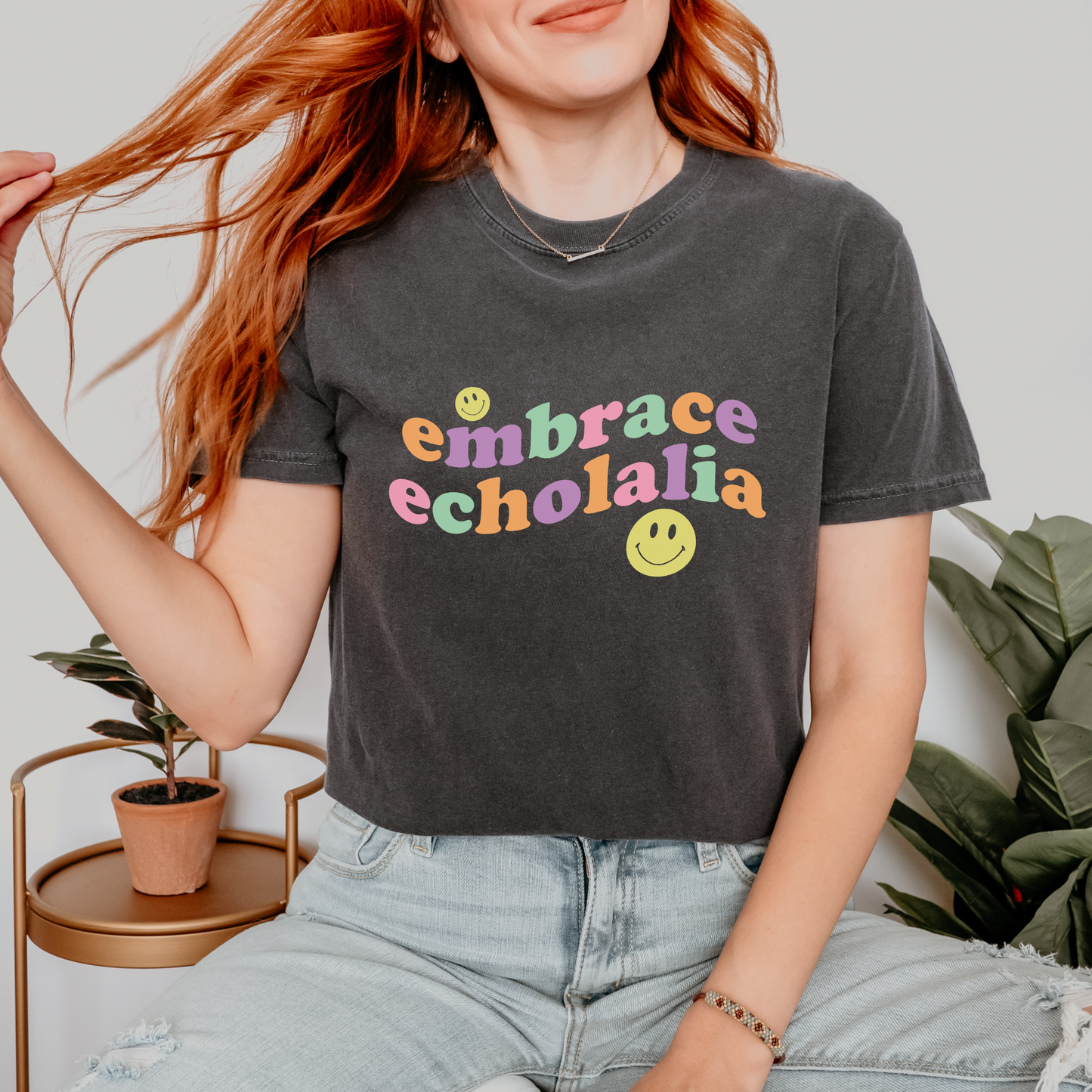 Embrace Echolalia Wavy Comfort Colors T-Shirt