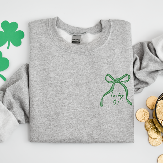 OT Bow Embroidered Sweatshirt