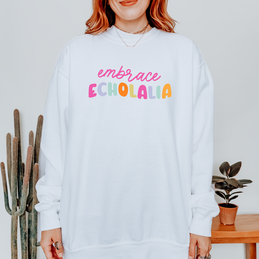 Embrace Echolalia Rainbow Comfort Colors Sweatshirt