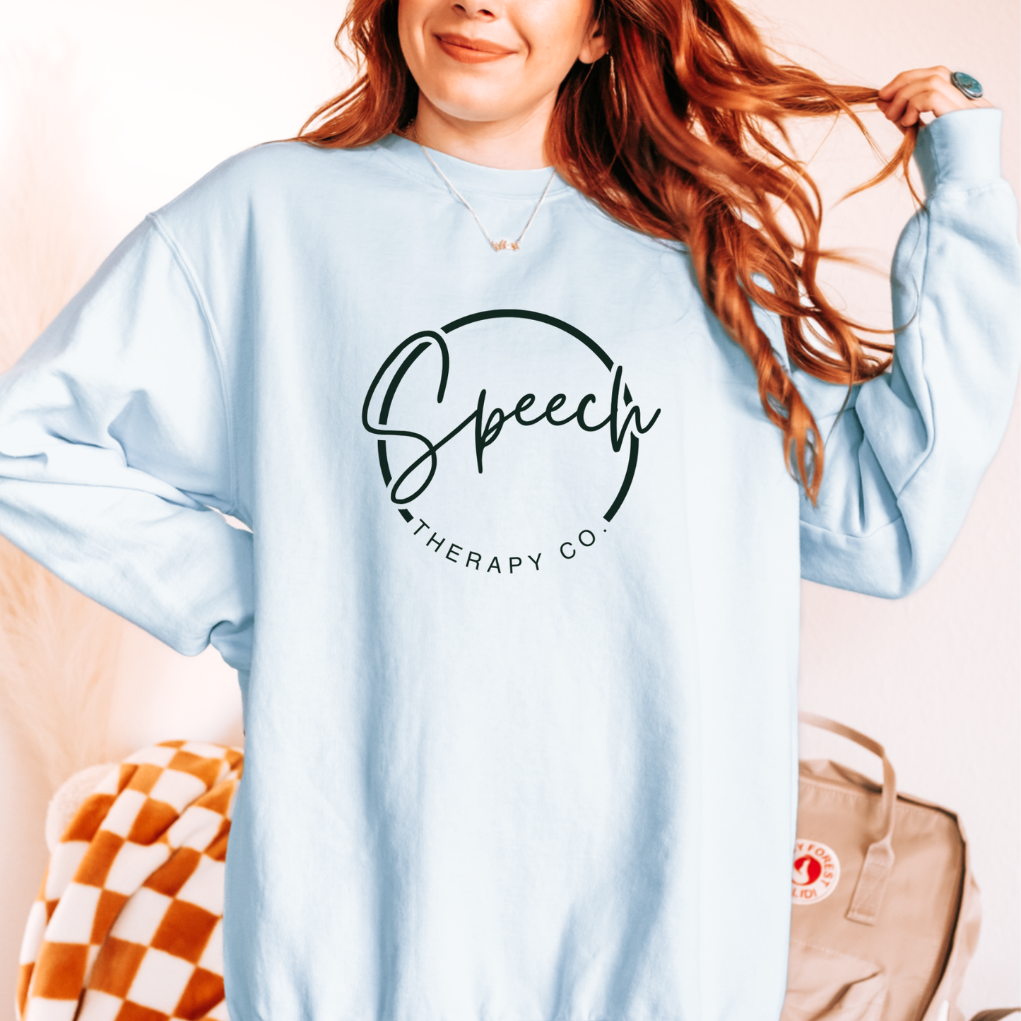 Custom Logo Comfort Colors Crewneck Sweatshirt | Center Chest