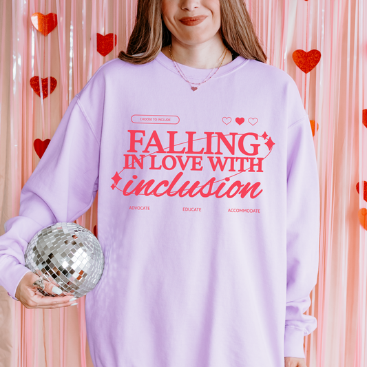 Falling in Love With Inclusion Comfort Colors Sweatshirt