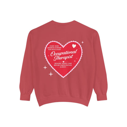 OT Heart Patch Comfort Colors Sweatshirt | Front and Back Print