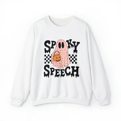 Spooky Speech Checkerboard Crewneck Sweatshirt