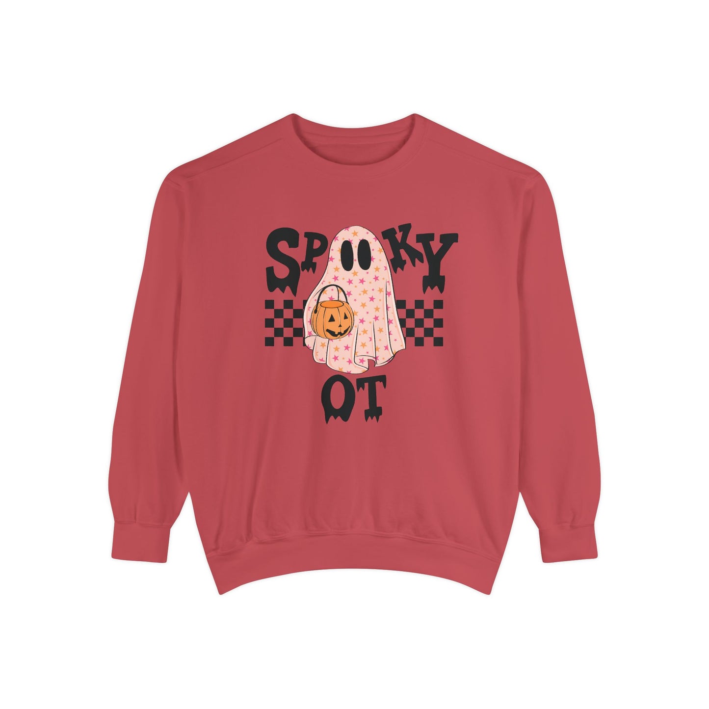 Spooky OT Checkerboard Comfort Colors Sweatshirt