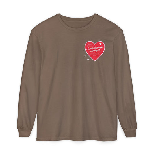 SLP Heart Patch Long Sleeve T-Shirt | Front and Back Print
