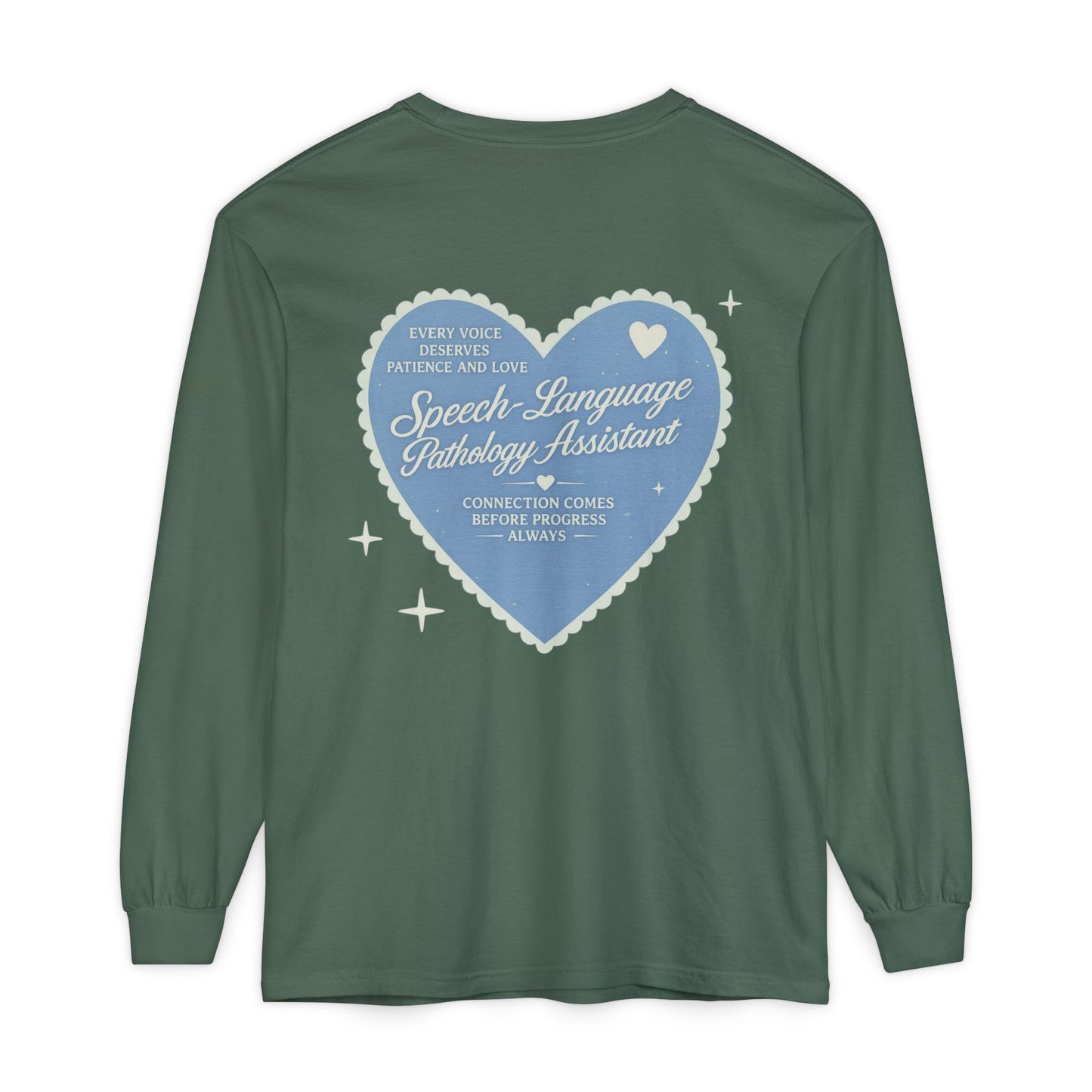 SLPA Heart Patch Long Sleeve T-Shirt | Front and Back Print
