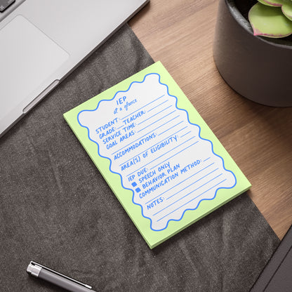 IEP At A Glance Post-it® Note Pad | Blue & Green