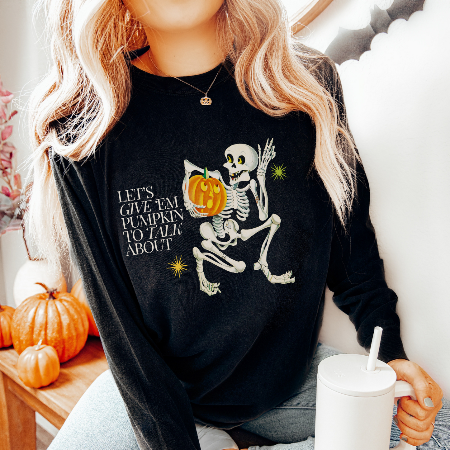 Pumpkin to Talk About Long Sleeve Comfort Colors T-Shirt